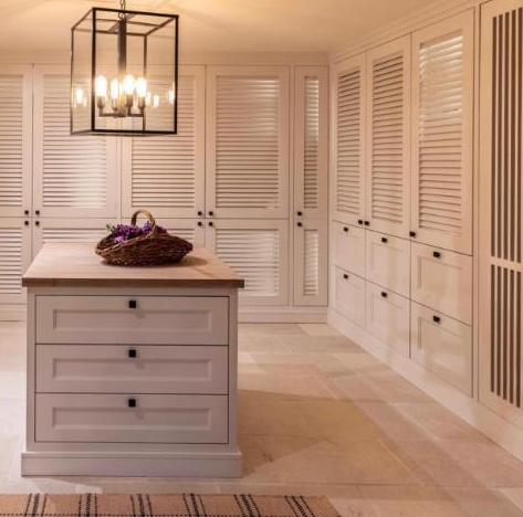 Image of louvered cabinet doors for stylish and functional storage solution
