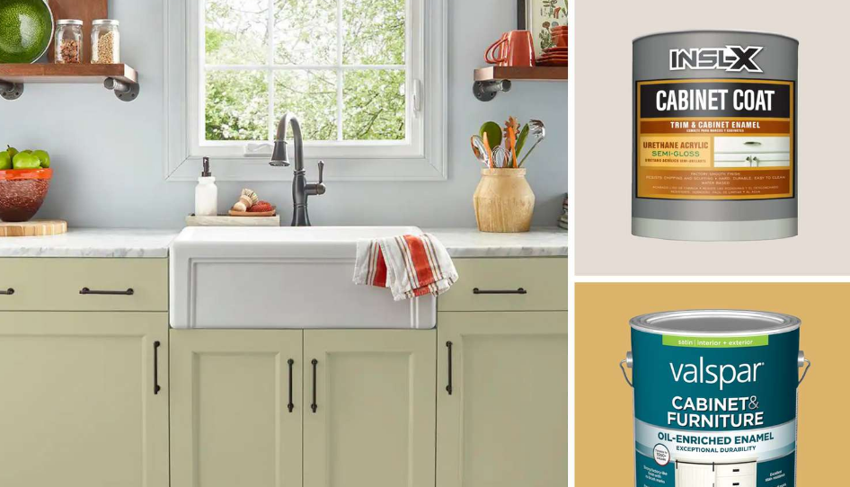 Best Cabinet Paint For Kitchen - A photo showcasing a high-quality paint product specifically designed for kitchen cabinets