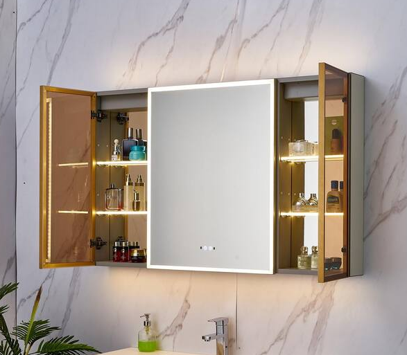 Pegasus SP4589 30-Inch x 30-Inch Bi-View Beveled Mirror Medicine Cabinet - Dual door mirror cabinet with beveled edges