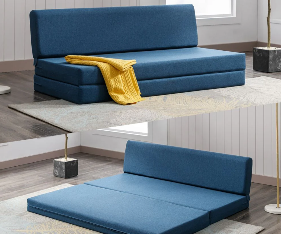 Image of the Milliard Tri-Fold Foam Sofa Bed, a versatile and comfortable piece of furniture that can be easily transformed from a sofa to a bed.