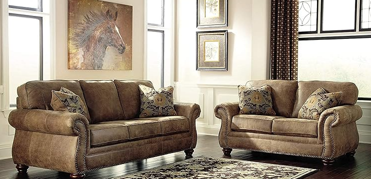 Image of Ashley Furniture Signature Design - Larkinhurst Recliner Sofa, a comfortable and stylish reclining sofa from Ashley Furniture's Larkinhurst collection.