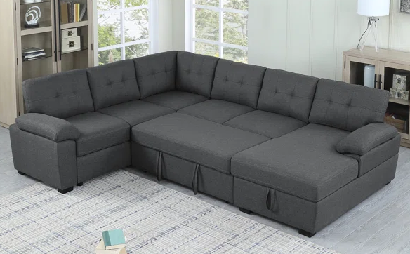 Image of the Latitude Run Rosina Reversible Sleeper Sectional, a versatile and comfortable furniture piece for your living space