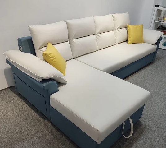 Image of the sameRivet Revolve Modern Upholstered Sectional Sofa, showcasing its sleek design and comfortable upholstery