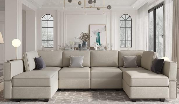 Image of Stone & Beam Hoffman Down-Filled Performance Sectional Sofa