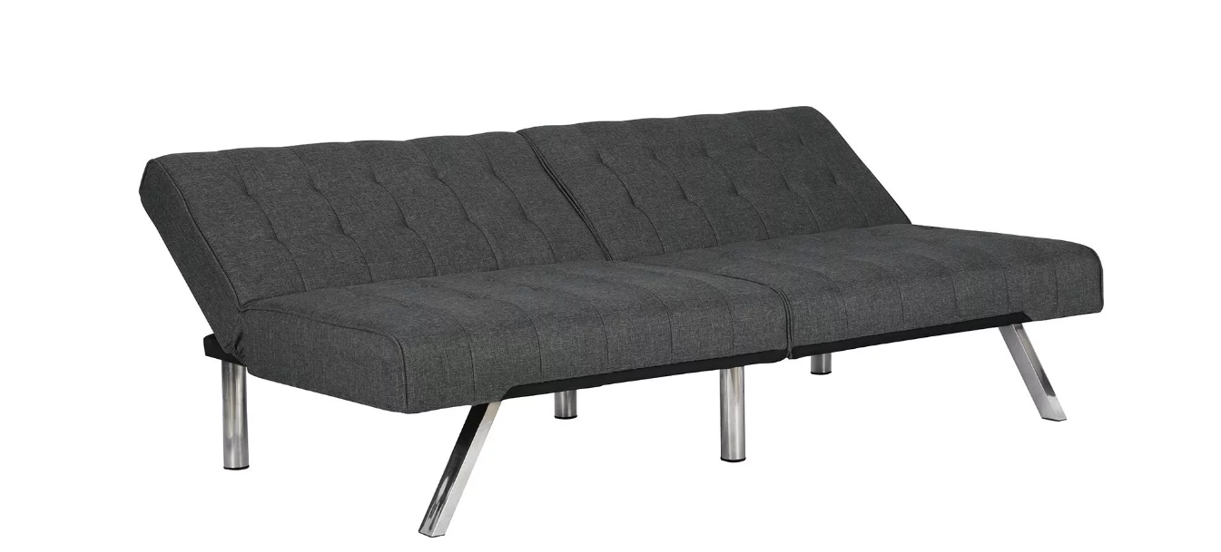 Image of the sameDHP Emily Futon Sofa Bed, a versatile and stylish piece of furniture that can be easily converted from a sofa to a comfortable bed.