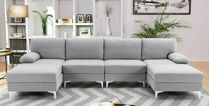 Divano Roma Furniture Modern Linen Fabric Small Space Sectional Sofa with Reversible Chaise - stylish and versatile sofa for small living spaces