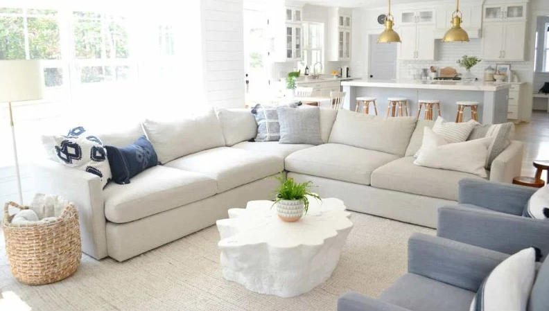 Image of the Crate & Barrel Lounge II Sofa in a modern living room setting