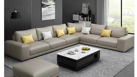 Modern L-shaped corner sofa in a living room setting