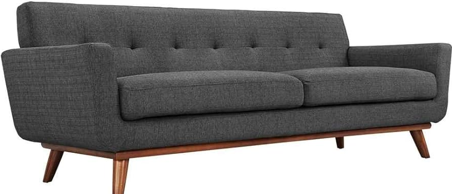 Image of Modway Engage Mid-Century Modern Upholstered Fabric Sofa in a living room setting