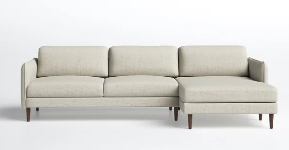 Modern upholstered sofa with sameRivet Revolve design