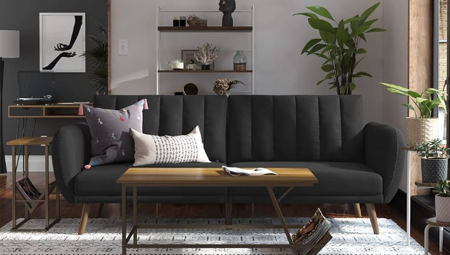 Image of the stylish Novogratz Brittany Sofa Futon, perfect for any living space