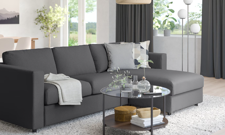 Image of a comfortable Ikea VIMLE Sofa in a modern living room setting