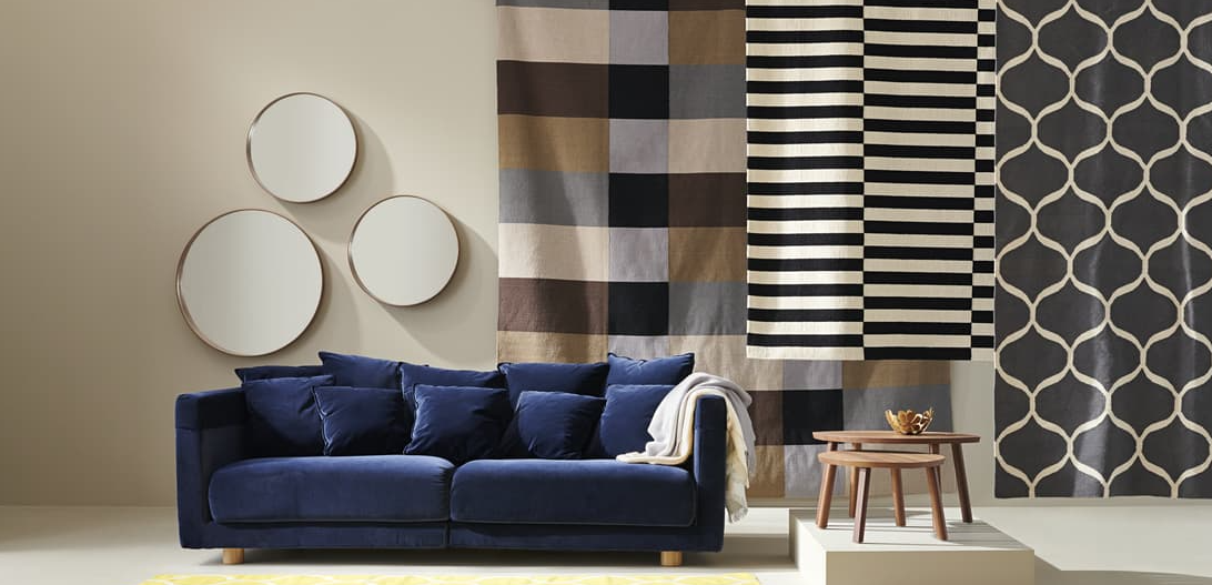 Image of a stylish Ikea STOCKHOLM Sofa in a living room setting