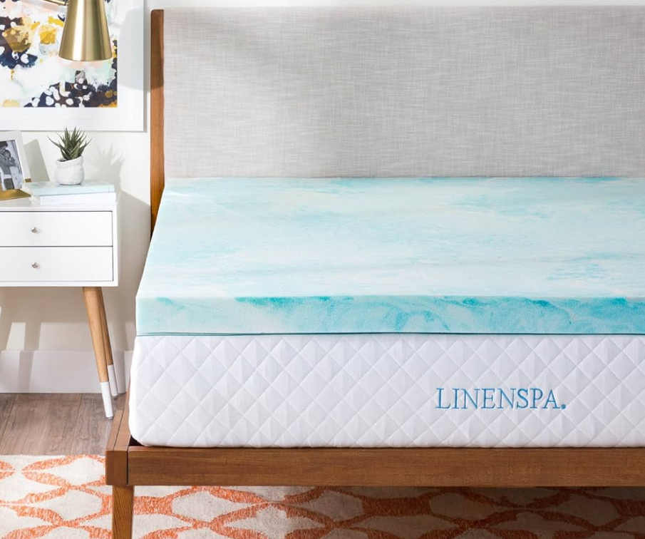 Linenspa Gel Infused Memory Foam Mattress Topper - Enhance your sleep with this comfortable and cooling mattress topper