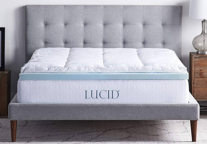 Lucid 3-inch Gel Memory Foam Mattress Topper - Enhance your sleep with this comfortable and supportive mattress topper