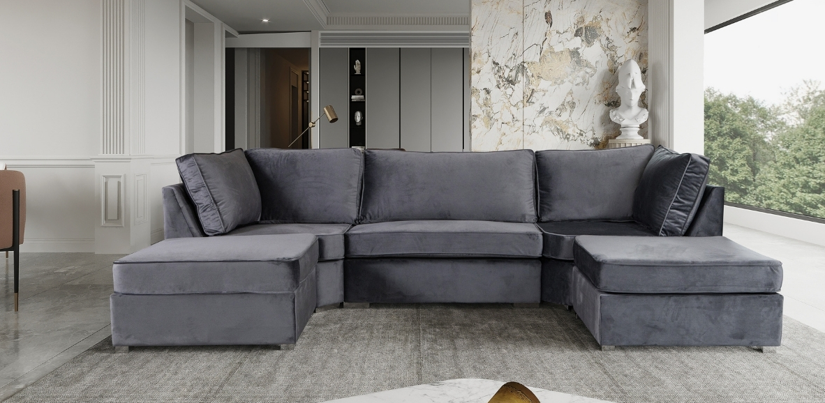 Image of the elegant Ronan Grey Sofa, perfect for adding a touch of sophistication to any living space
