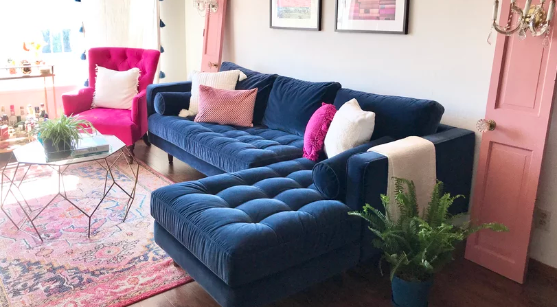 Image of Sven Cascadia Blue Sectional Sofa from sameArticle
