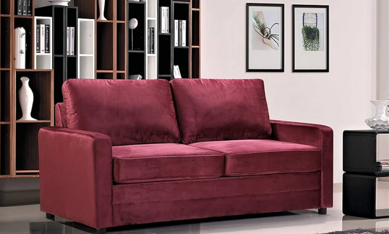 Image of the Rosina Convertible Sleeper Sofa, a versatile and stylish piece of furniture that can easily transform from a sofa to a comfortable sleeper.