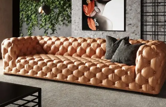 High-quality Italian leather sofa with elegant design