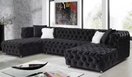 Image of a Chesterfield Upholstered Sofa, showcasing its elegant design and comfortable seating