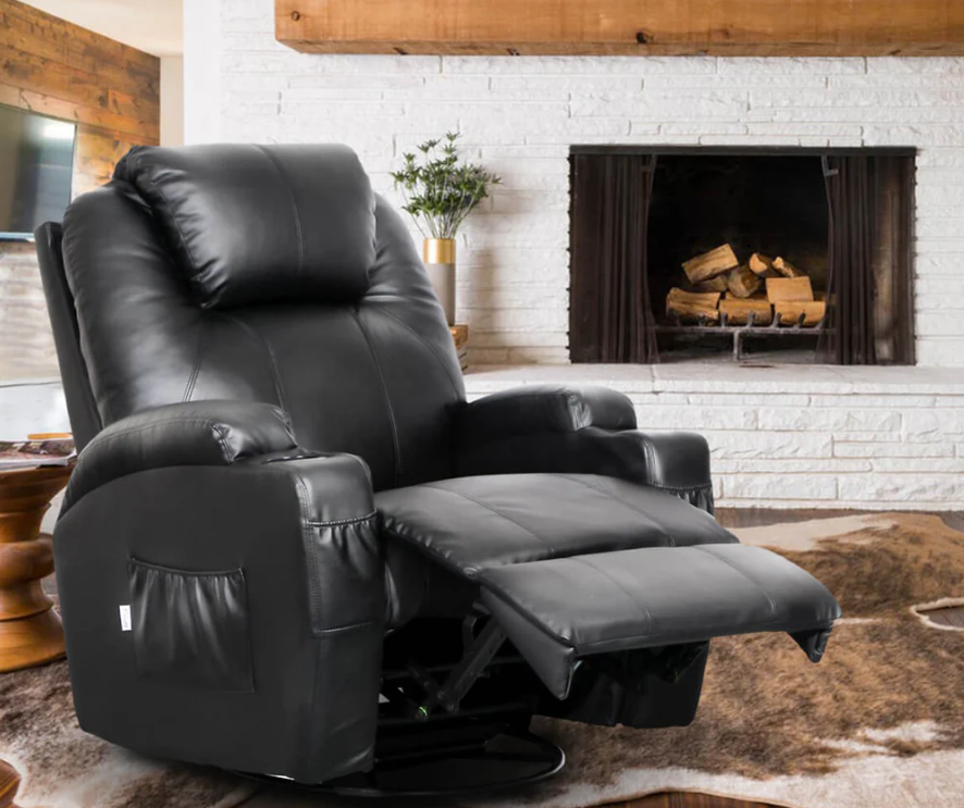 Image of Esright Massage Recliner Chair, featuring heated PU leather and ergonomic design for ultimate comfort and relaxation