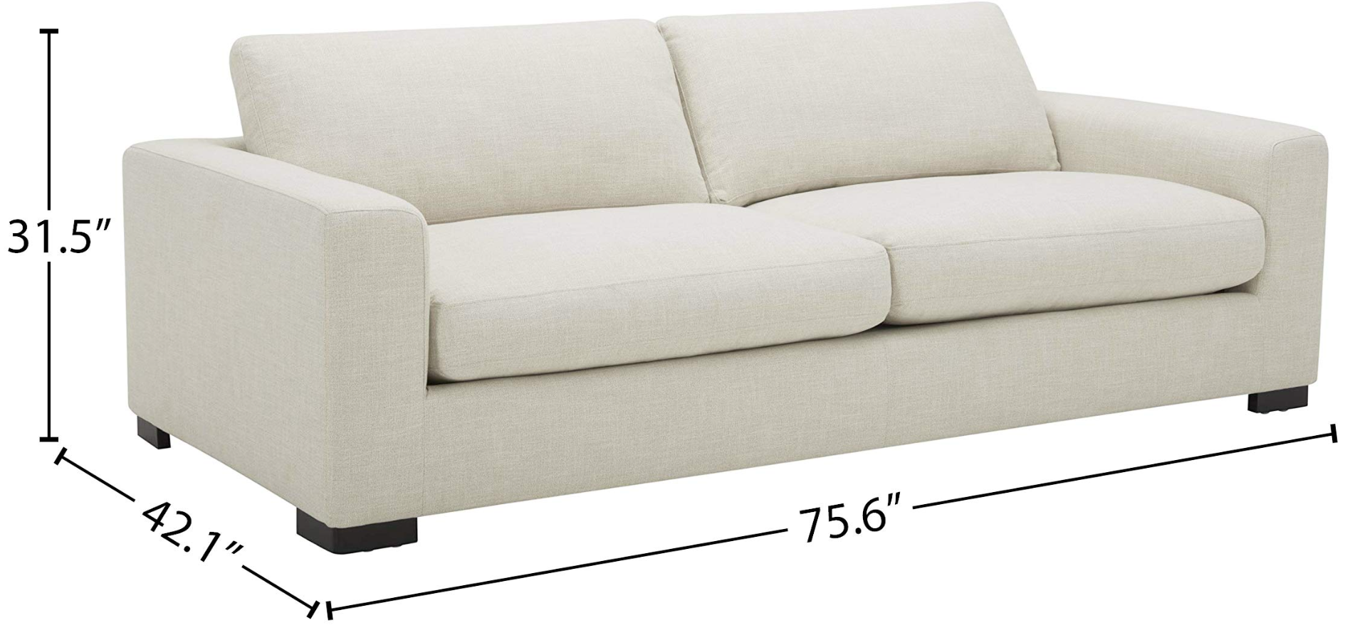 Image of the Stone & Beam Kristin Sofa Couch, a stylish and comfortable seating option for your living room.