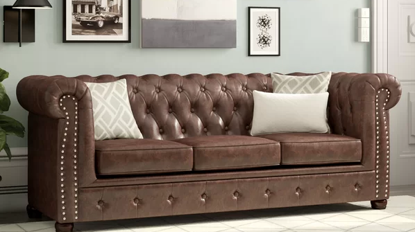 Flash Furniture Hercules Series Big & Tall Leather Sofa - A spacious and durable leather sofa designed for larger individuals, providing ample seating space and sturdy construction.