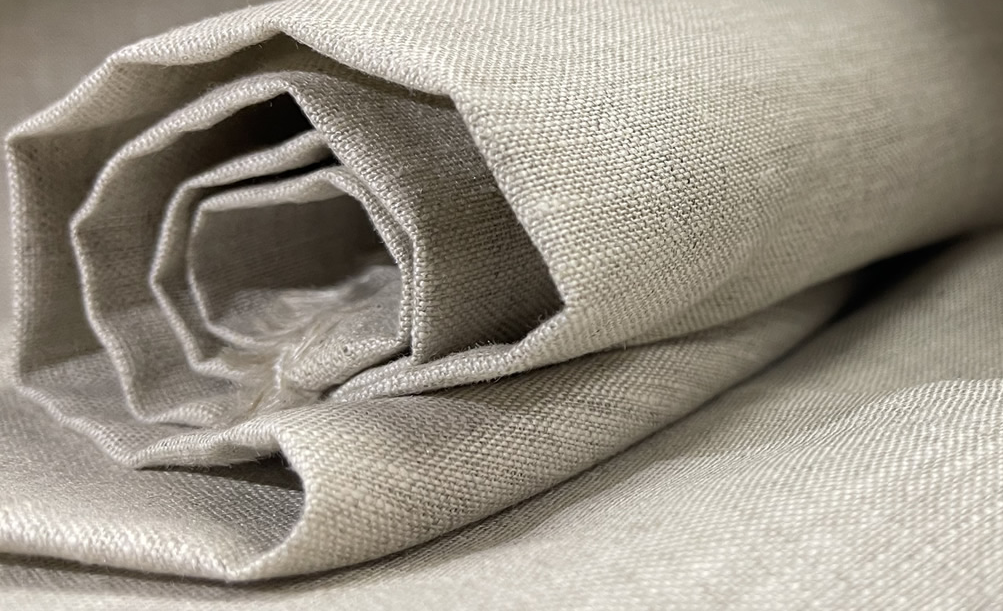 Close-up of sameLinen fabric texture