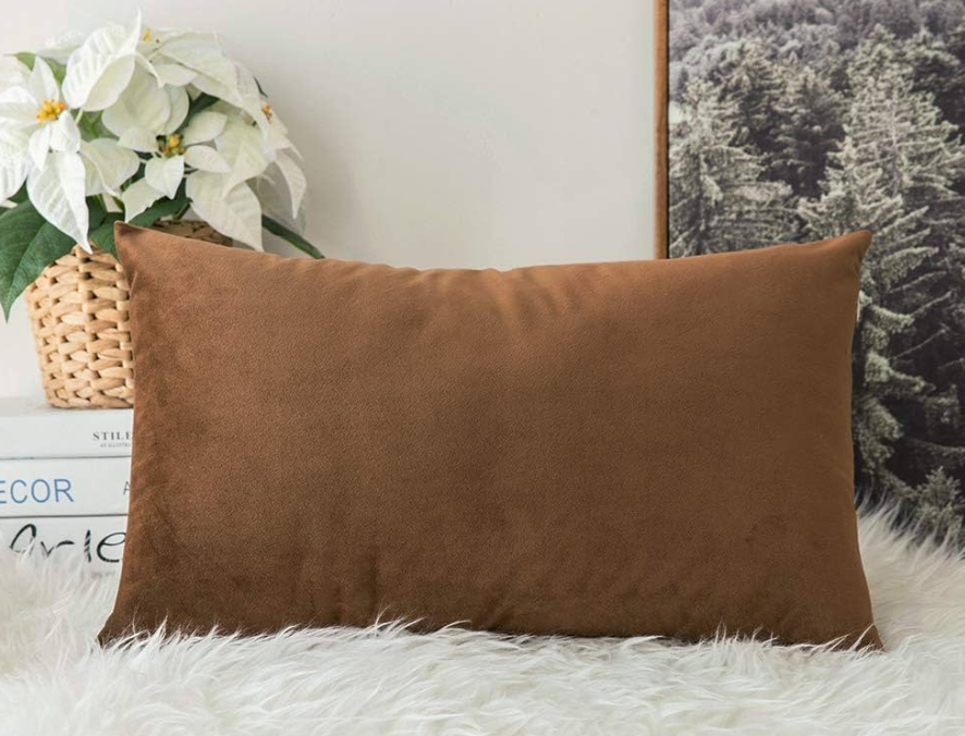 MIULEE Velvet Soft Solid Decorative Square Throw Pillow in a luxurious velvet fabric