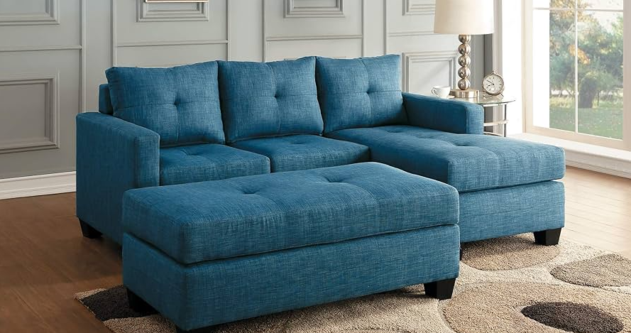 Image of the Homelegance Phelps Contemporary Microfiber Sectional Sofa, a stylish and comfortable seating option for any modern living space.