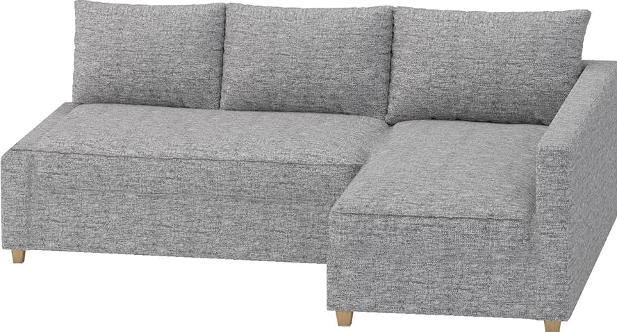 Friheten Sleeper Sectional sofa in gray fabric with chaise lounge