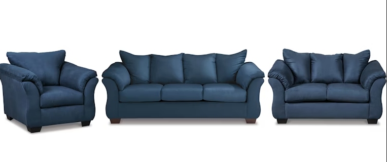 Ashley Furniture Signature Design - Darcy Contemporary Sofa with Chaise - stylish and comfortable living room furniture