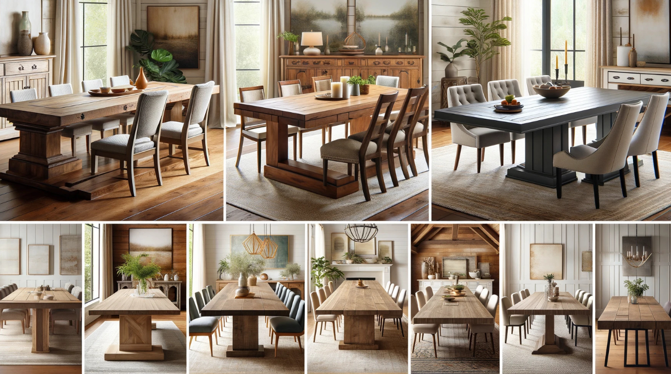 Solid wood dining table with a sleek design and high-quality craftsmanship