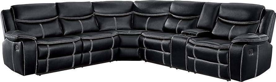 Image of the Homelegance Pecos Leather Gel Manual Reclining U-Shaped Sectional Sofa, a stylish and comfortable seating option for your living room.