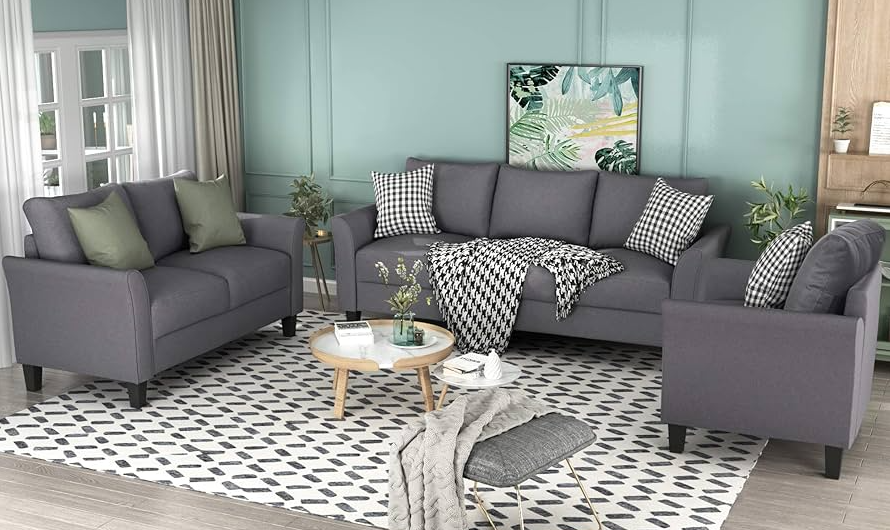 Harper & Bright Designs Sectional Sofa Set with Chair, Loveseat, and 3-Seat Sofa Recliner