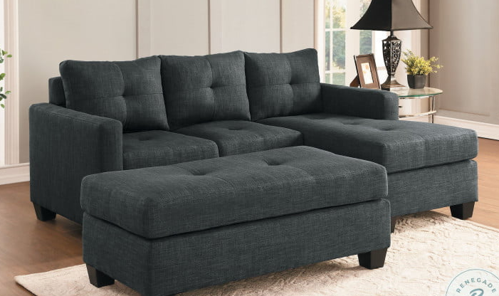 Homelegance Phelps Contemporary Microfiber Sectional Sofa in stylish living room setting