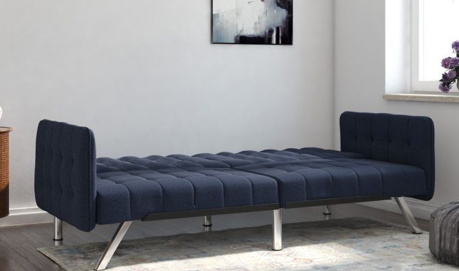 Image of the sameDHP Emily Futon Sofa Bed, a versatile and stylish piece of furniture that can be easily converted from a sofa to a comfortable bed.